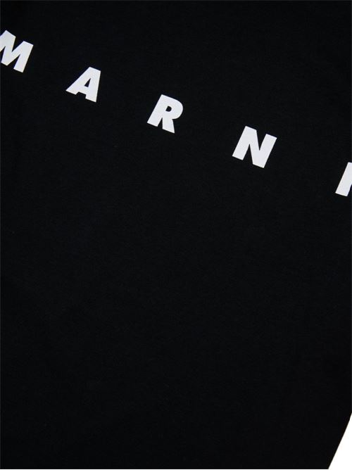 T-shirt unisex bambino Marni Kids nera con logo a contrasto MARNI KID | M002MVM00RF0M900